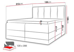 Boxspringbett Royal Braun - Mokka - Breite: 120 cm