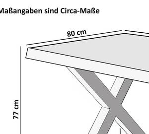 Esstisch CALI Akazie Dekor - Beige - 120 x 80 cm - Schwarz