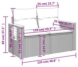 Gartensitzgruppe K986(5-tlg) Braun - Massivholz - 69 x 62 x 62 cm