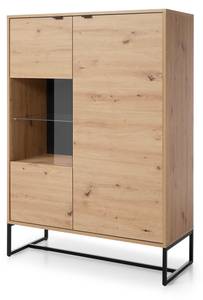 Vitrinenschrank AMBER SC93 2D Beige - Holzwerkstoff - Kunststoff - 93 x 133 x 39 cm