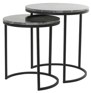 Set de 2 tables d'appoint ALFIO Noir - Métal - 49 x 54 x 49 cm