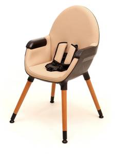 Chaise haute bébé évolutive CONFORT Beige - Noir