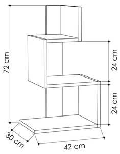 Table basse Ukdah Blanc - Bois manufacturé - 30 x 72 x 42 cm