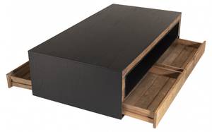 Table basse 4 tiroirs 1 niche en pin Marron - En partie en bois massif - 70 x 45 x 135 cm