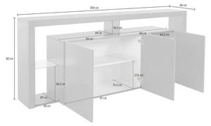 Kommode Ddariv Schwarz - 200 x 80 x 40 cm