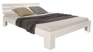 Bett mit Matratze 2263 Weiß - Massivholz - Holzart/Dekor - 144 x 66 x 204 cm