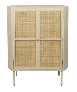 Buffet design Amaya Beige - En partie en bois massif - 80 x 100 x 38 cm