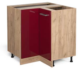 Eckschrank R-Line 37140 Hochglanz Bordeaux - Sonoma Eiche Trüffel Dekor