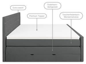 ABU DHABI Boxspringbett mit Bettkasten Anthrazit - Breite: 160 cm