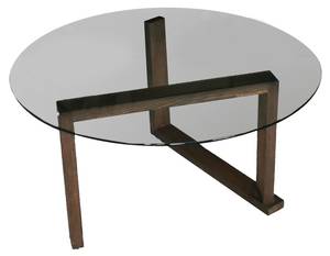 Table basse Dimmobil Marron - En partie en bois massif - 80 x 41 x 80 cm