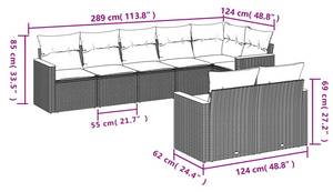 Gartensitzgruppe K6292(8-tlg) Schwarz - Massivholz - 69 x 62 x 62 cm