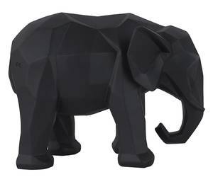 Statue Origami Eléphant Noir - Matière plastique - 15 x 21 x 28 cm