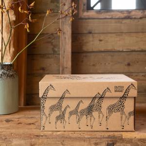 Boite de rangement Giraffes - Orange - Bois manufacturé - Fibres naturelles - 31 x 21 x 39 cm