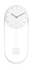 Wanduhr Pendulum Charm Weiß - Metall - 20 x 50 x 5 cm