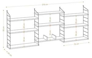 Wandregal Laba Beige - Holzwerkstoff - 20 x 85 x 216 cm