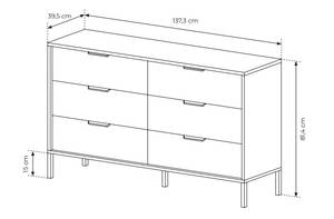 Kommode MELTON Braun - Grau - Holzwerkstoff - 138 x 82 x 40 cm