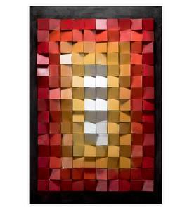 Wandbild 3D Vierte Dimension Schwarz - Rot - Kunststoff - Holz teilmassiv - 80 x 120 x 9 cm