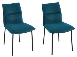 Chaise ETIVAL Lot de 2 Bleu - Textile - 61 x 85 x 51 cm