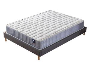 Bett+Taschenfederkernmatratze 160x200cm Grau - Naturfaser - 160 x 53 x 200 cm