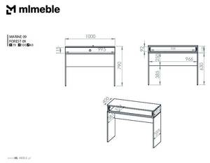 Konsolentisch MARINE CONT100 Blau - Holzwerkstoff - Kunststoff - 100 x 79 x 40 cm