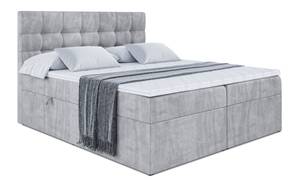 Boxspringbett BERO Hellgrau - 200 x 110 cm - H4