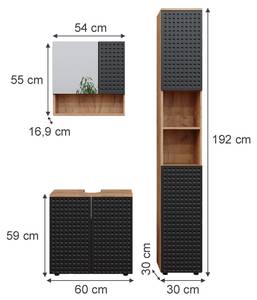 Badmöbel-Set Irma 47206 Dunkelgrau - Sonoma Eiche Trüffel Dekor