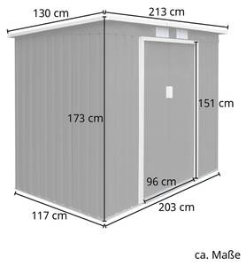 Gerätehaus P100 Metall Grün Grün - Metall - 130 x 173 x 213 cm