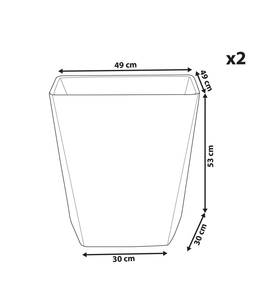 Cache-pot d'extérieur DELOS Gris foncé - Gris - Diamètre : 49 cm - Lot de 2