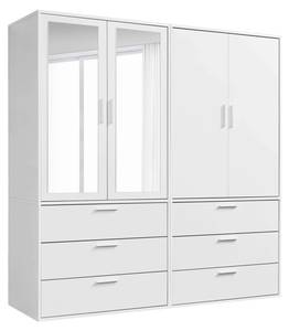 Kleiderschrank Der Grenzenlose II Weiß - Breite: 180 cm - 4 Türen