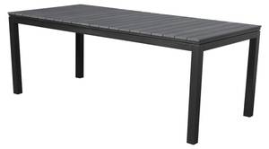 Table de jardin Essy Noir - En partie en bois massif - 300 x 76 x 95 cm