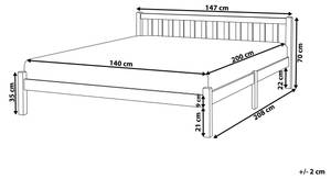 Doppelbett FLORAC Eiche Hell - Breite: 147 cm