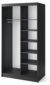 Kleiderschrank  Artinero Lux Schwarz - Braun - Breite: 120 cm - 2 Türen