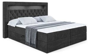 Boxspringbett - NOEL GOLD - LED Schwarz - Breite: 200 cm - H3