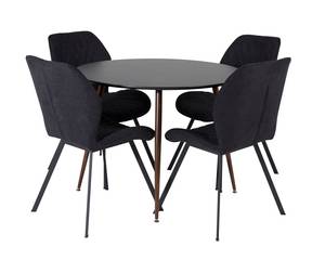 Essgruppe Plaza 23 (5-teilig) Schwarz - Massivholz - 100 x 75 x 100 cm