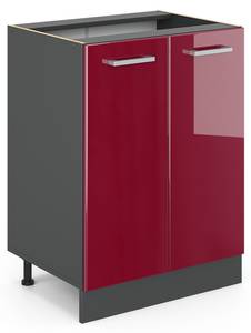 Meuble bas de cuisine R-Line 34919 Anthracite - Bordeaux brillant