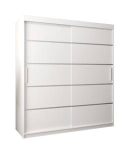 Armoire coulissante VERONA 1 Gris miroir - Blanc - Largeur : 180 cm