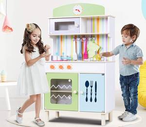 Kinderküche Spielküche Grün - Holzwerkstoff - 30 x 107 x 60 cm