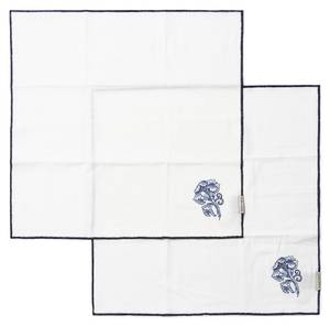 Floral Island Textilien Servietten Blau - Weiß - Textil - 13 x 2 x 25 cm