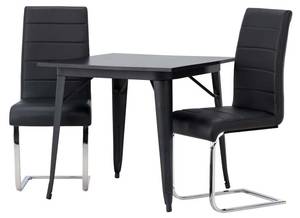 Essgruppe Tempe 47 (3-teilig) Schwarz - Massivholz - 80 x 75 x 80 cm