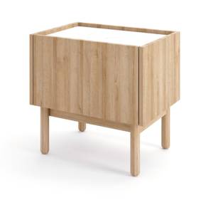 Table de chevet BOHO S50 Beige - Blanc - Bois manufacturé - Matière plastique - 50 x 48 x 37 cm