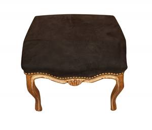 Tabouret de Pied - Louis XVI Marron - Doré - Bois massif - Textile - Bois/Imitation - 50 x 50 x 60 cm