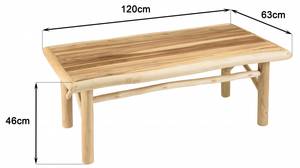 Couchtisch WILL Braun - Massivholz - 63 x 46 x 120 cm