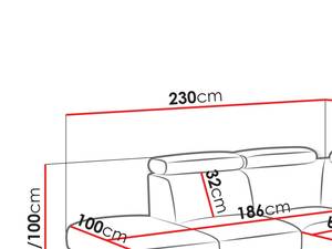 Ecksofa Boston 2RR1P mit Polsterhocker Ecru - Ecke davorstehend rechts