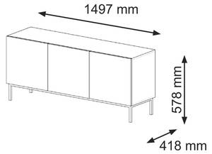 Tv lowboard RAVENNA B RTV150 3D Beige - Schwarz