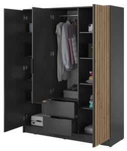 Kleiderschrank Nelly 3D Graphit - Eiche Dekor