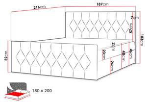 Boxspringbett Sky Lux Beige - Breite: 187 cm