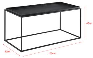 Table Basse Arsia Noir - Métal - 100 x 47 x 50 cm