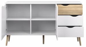 Sideboard Napoli Braun - Weiß - Holz teilmassiv - 147 x 82 x 39 cm