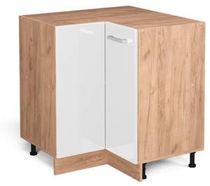 Eckschrank R-Line 37104 Hochglanz Weiß - Sonoma Eiche Trüffel Dekor