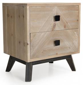 Nachttisch mit 2 Schubladen Beige - Holz teilmassiv - 36 x 54 x 48 cm